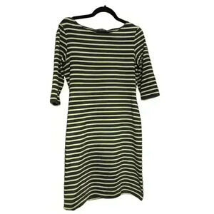 Saint James Women's Striped Dress Size 8 Green Navy Knee Length Casual